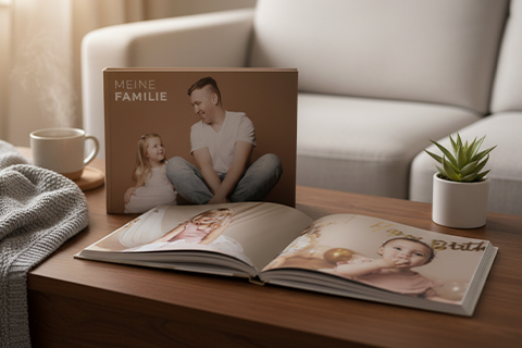 ein gedrucktes hardcover xxl A3 fotobuch